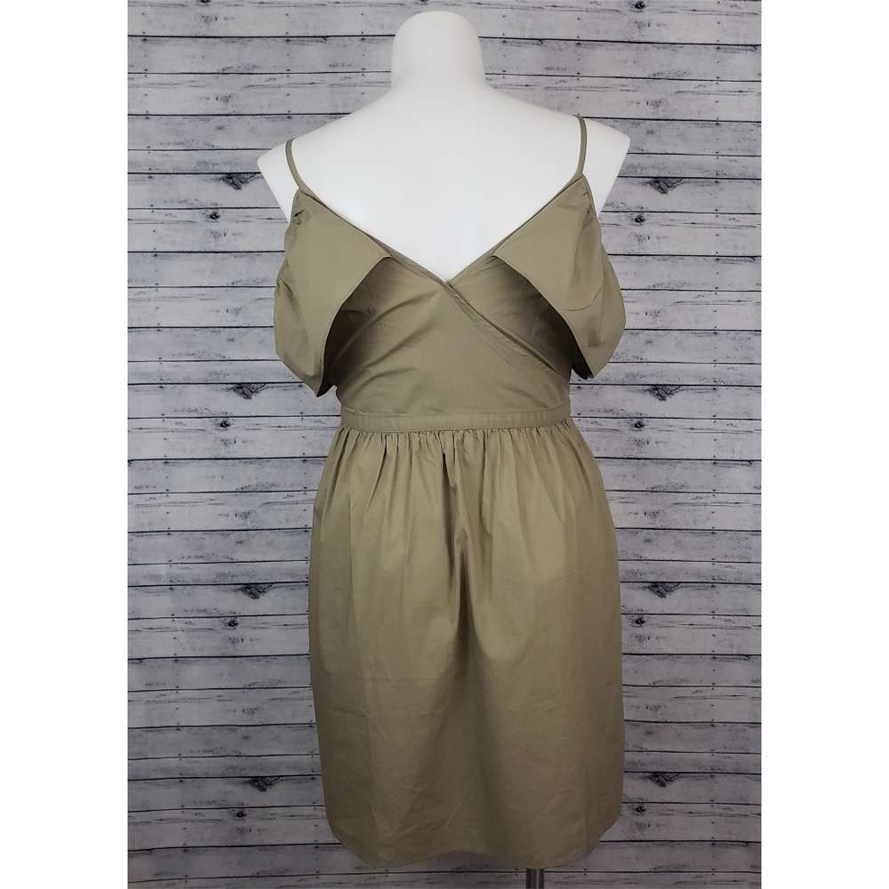 Madewell Khaki Cold-Shoulder Ruffle Dress ( - Picture 7 of 10